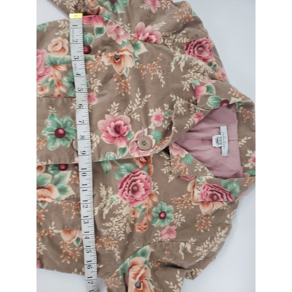 Intuitions Womens European Jacket Size‎ 4 Floral Bow Pockets Collared Lined Pink - Picture 9 of 12